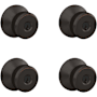 Schlage Bowery Keyed Entry Door Knob Set - Pack of 4 Aged Bronze