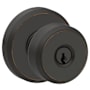 Schlage Bowery Keyed Entry Door Knob Set with Decorative Greyson Trim Aged Bronze