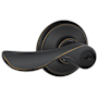 Schlage Champagne Single Cylinder Keyed Entry Door Lever Set Aged Bronze