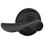 Schlage Champagne Single Cylinder Keyed Entry Door Lever Set with Decorative Andover Trim Aged Bronze