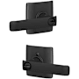 Schlage Custom Clybourn Single Cylinder Keyed Entry Door Lever Set with Dalton Trim Matte Black