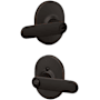 Schlage Davlin Single Cylinder Keyed Entry Door Lever Set with Decorative Remsen Trim Aged Bronze