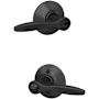 Schlage Delfayo Single Cylinder Keyed Entry Door Lever Set with Decorative Plymouth Trim Matte Black