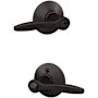 Schlage Delfayo Single Cylinder Keyed Entry Door Lever Set with Decorative Plymouth Trim Aged Bronze