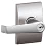 Schlage Elan Single Cylinder Keyed Entry Door Lever Set with Decorative Century Trim Satin Chrome