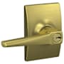Schlage Eller Single Cylinder Keyed Entry Door Lever Set with Century Trim Satin Brass
