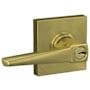 Schlage Eller Single Cylinder Keyed Entry Door Lever Set with Collins Trim Satin Brass