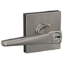 Schlage Eller Single Cylinder Keyed Entry Door Lever Set with Collins Trim Satin Nickel