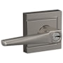 Schlage Eller Single Cylinder Keyed Entry Door Lever Set with Upland Trim Satin Nickel