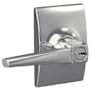 Schlage Eller Single Cylinder Keyed Entry Door Lever Set with Century Trim Bright Chrome