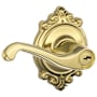 Schlage Flair Single Cylinder Keyed Entry Door Lever Set with Decorative Brookshire Trim Polished Brass
