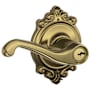 Schlage Flair Single Cylinder Keyed Entry Door Lever Set with Decorative Brookshire Trim Antique Brass