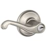 Schlage Flair Single Cylinder Keyed Entry Door Lever Set Satin Nickel
