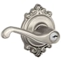 Schlage Flair Single Cylinder Keyed Entry Door Lever Set with Decorative Brookshire Trim Satin Nickel