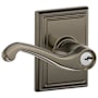 Schlage Flair Single Cylinder Keyed Entry Door Lever Set with Decorative Addison Trim Antique Pewter