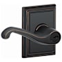 Schlage Flair Single Cylinder Keyed Entry Door Lever Set with Decorative Addison Trim Aged Bronze