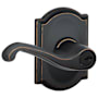 Schlage Flair Single Cylinder Keyed Entry Door Lever Set with Decorative Camelot Trim Aged Bronze