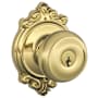 Schlage Georgian Keyed Entry Door Knob Set with Decorative Brookshire Trim Lifetime Polished Brass