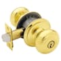 Schlage Georgian Keyed Entry Door Knob Set Polished Brass