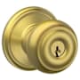 Schlage Georgian Keyed Entry Door Knob Set Satin Brass