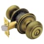 Schlage Georgian Keyed Entry Door Knob Set Antique Brass