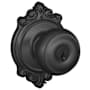 Schlage Georgian Keyed Entry Door Knob Set with Decorative Brookshire Trim Matte Black