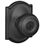 Schlage Georgian Keyed Entry Door Knob Set with Decorative Camelot Trim Matte Black