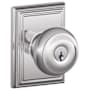 Schlage Georgian Keyed Entry Door Knob Set with Decorative Addison Trim Bright Chrome