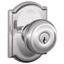 Schlage Georgian Keyed Entry Door Knob Set with Decorative Camelot Trim Bright Chrome