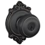 Schlage Georgian Keyed Entry Door Knob Set with Decorative Brookshire Trim Aged Bronze
