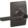 Schlage Custom Latitude Single Cylinder Keyed Entry Door Lever Set with Century Trim Black Stainless