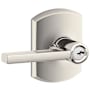 Schlage Latitude Single Cylinder Keyed Entry Door Lever Set with Decorative Greenwich Trim Polished Nickel