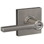 Schlage Latitude Single Cylinder Keyed Entry Door Lever Set with Collins Trim Satin Nickel