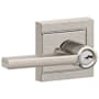 Schlage Latitude Single Cylinder Keyed Entry Door Lever Set with Upland Trim Satin Nickel