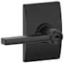 Schlage Latitude Single Cylinder Keyed Entry Door Lever Set with Decorative Century Trim Matte Black