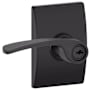 Schlage Merano Single Cylinder Keyed Entry Door Lever Set with Decorative Century Trim Matte Black
