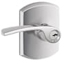 Schlage Merano Single Cylinder Keyed Entry Door Lever Set with Decorative Greenwich Trim Bright Chrome