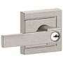 Schlage Northbrook Single Cylinder Keyed Entry Door Lever Set with Upland Trim Satin Nickel