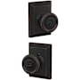 Schlage Custom Offerman Single Cylinder Keyed Entry Door Knob Set with Grandville Trim Aged Bronze