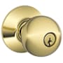 Schlage Orbit Keyed Entry Door Knob Set Lifetime Polished Brass