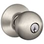 Schlage Orbit Keyed Entry Door Knob Set Satin Nickel