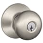 Schlage Plymouth Keyed Entry Door Knob Set Satin Nickel