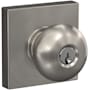 Schlage Plymouth Single Cylinder Keyed Entry Door Knob Set with Collins Trim Satin Nickel