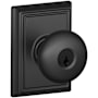 Schlage Plymouth Keyed Entry Single Cylinder Door Knob Set with Decorative Addison Trim Matte Black