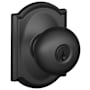 Schlage Plymouth Keyed Entry Door Knob Set with Decorative Camelot Trim Matte Black
