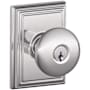 Schlage Plymouth Keyed Entry Single Cylinder Door Knob Set with Decorative Addison Trim Bright Chrome