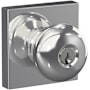 Schlage Plymouth Single Cylinder Keyed Entry Door Knob Set with Collins Trim Bright Chrome