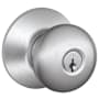 Schlage Plymouth Keyed Entry Door Knob Set Satin Chrome