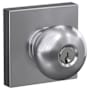 Schlage Plymouth Single Cylinder Keyed Entry Door Knob Set with Collins Trim Satin Chrome
