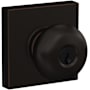 Schlage Plymouth Single Cylinder Keyed Entry Door Knob Set with Collins Trim Aged Bronze
